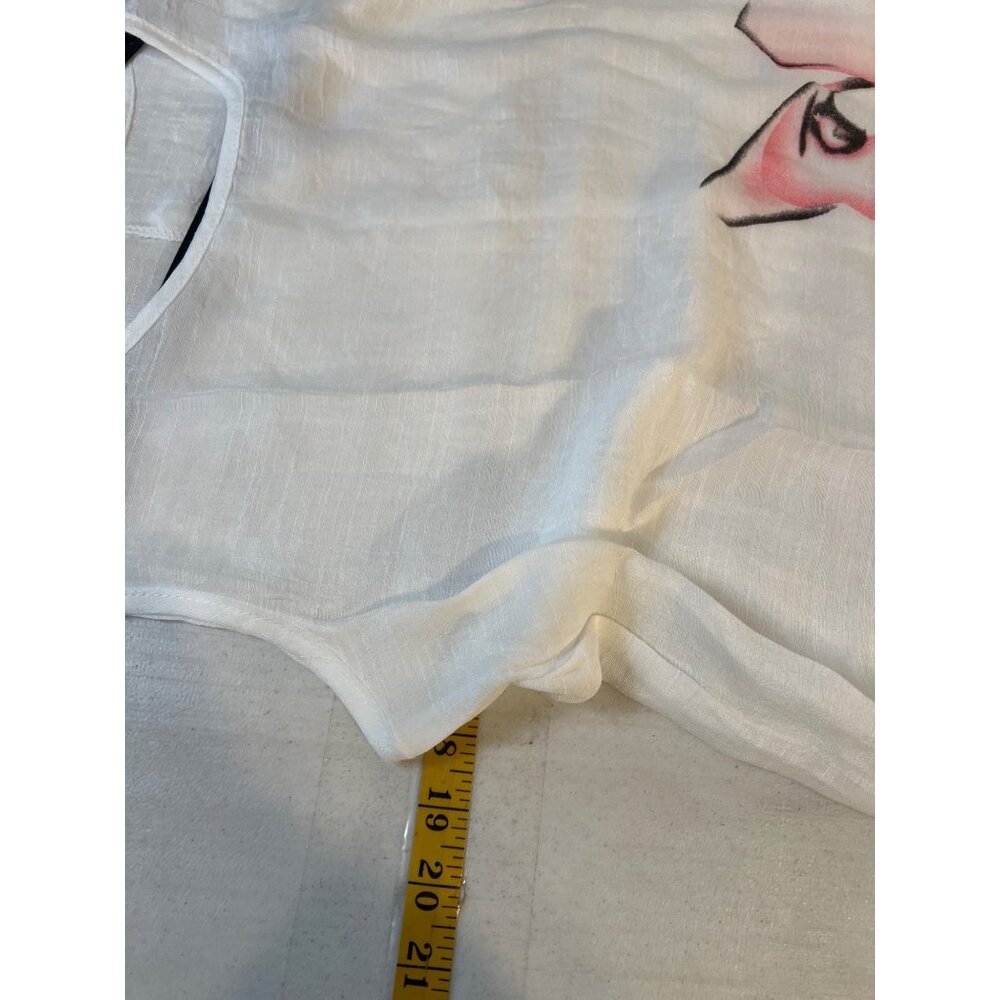 Dress Lounge wear White Tank Pullover Sleeveless Floral Pink Short w/ Robe Small - Picture 6 of 6